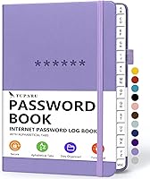 Vista 24 de Libro de contraseñas con pestañas alfabéticas - Organizador de direcciones de Internet y contraseñas de tapa dura - Cuaderno de contraseñas