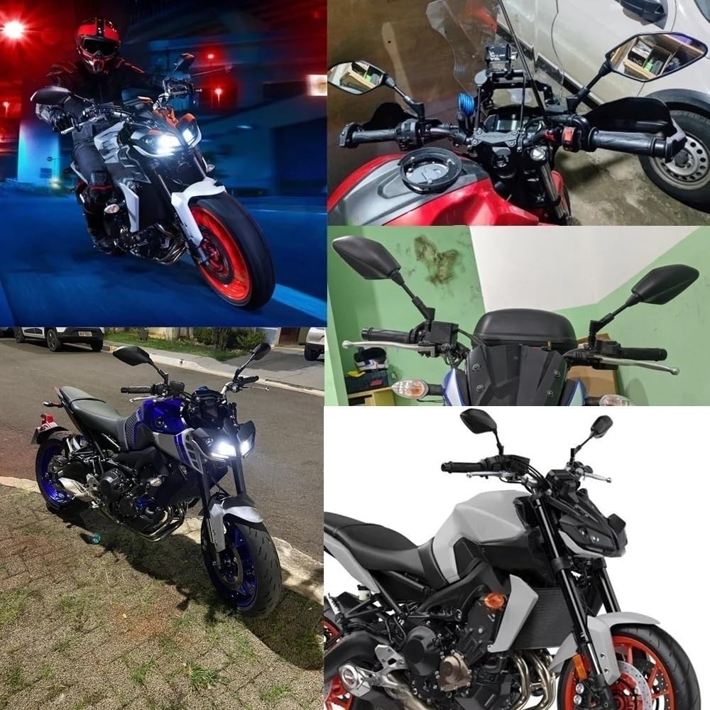 Moto Lusterko końcówkowe kierownicy Motocyklowa k Pasuje Do Yamaha MT07 MT09/Tracer 900/9/GT Tenere 700 MT10 MT03 MT25 MT01 Lusterka Wsteczne Motocyklowe Lusterko Wsteczne