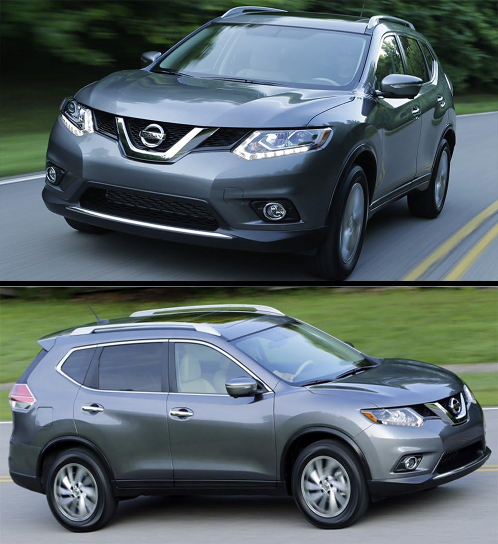 Cuztom Tuning 3D Wavy Sport Smoke Door Window Visor Weather Rain Guard Deflector Compatible with 2014-2020 Nissan Rogue SV