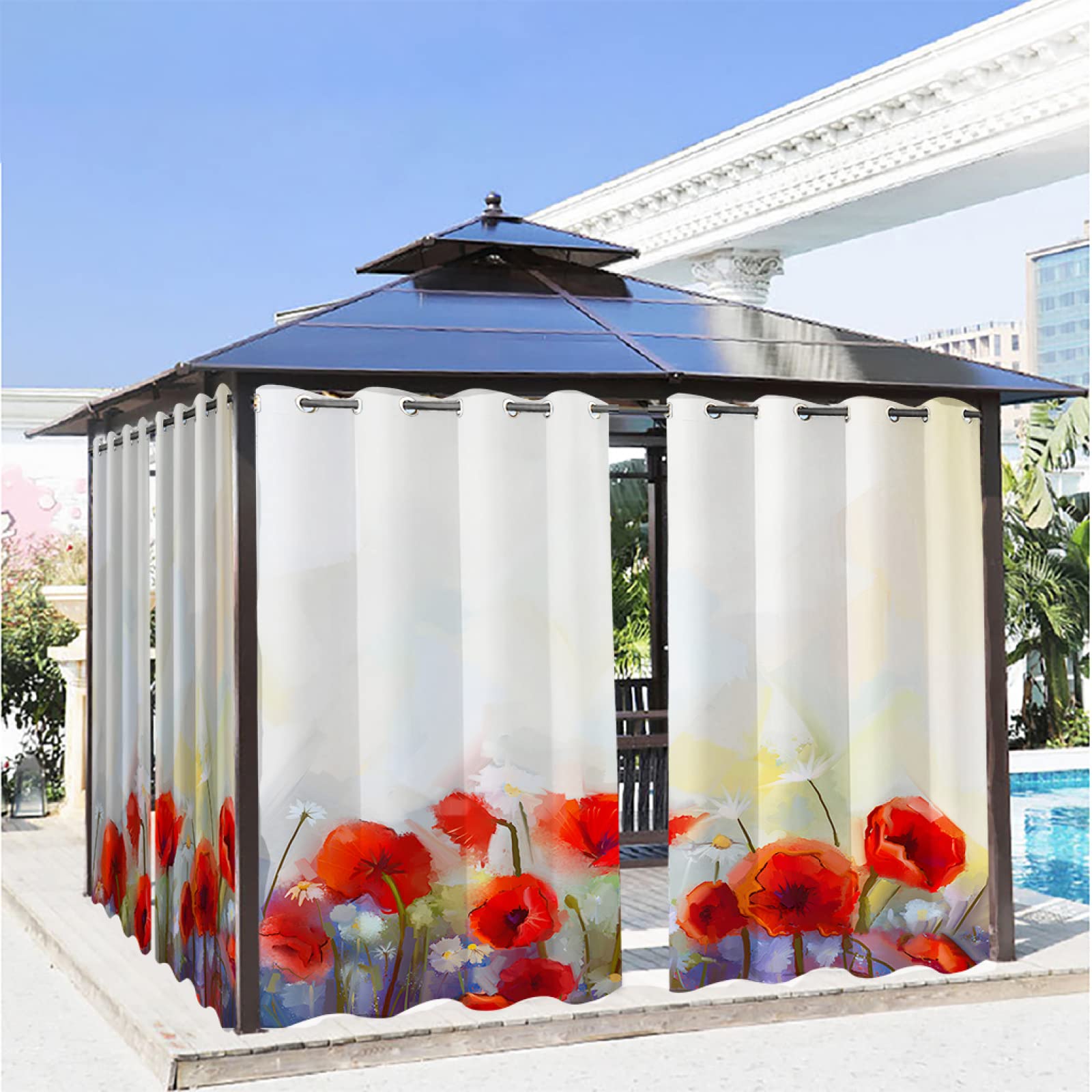Rideau pergola extérieur anti chaleur pour bloquer le soleil