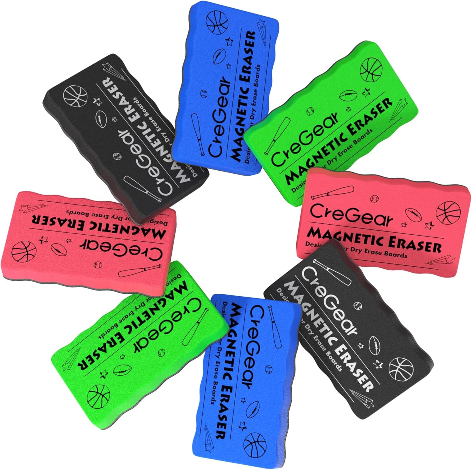 CreGear Dry Erase Eraser, 8 Pack Whiteboard