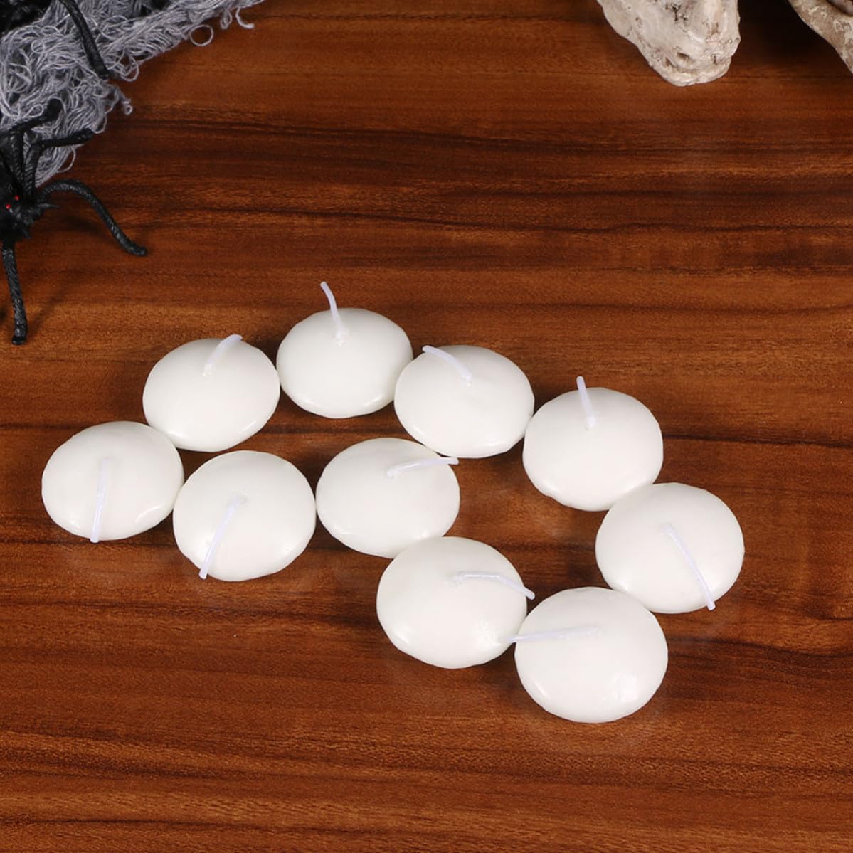 UKCOCO 100 Piezas Velas Flotantes de Parafina sin Aroma, Color Blanco, Iluminación Ligera, Velas de Boda para Fiestas y Bares