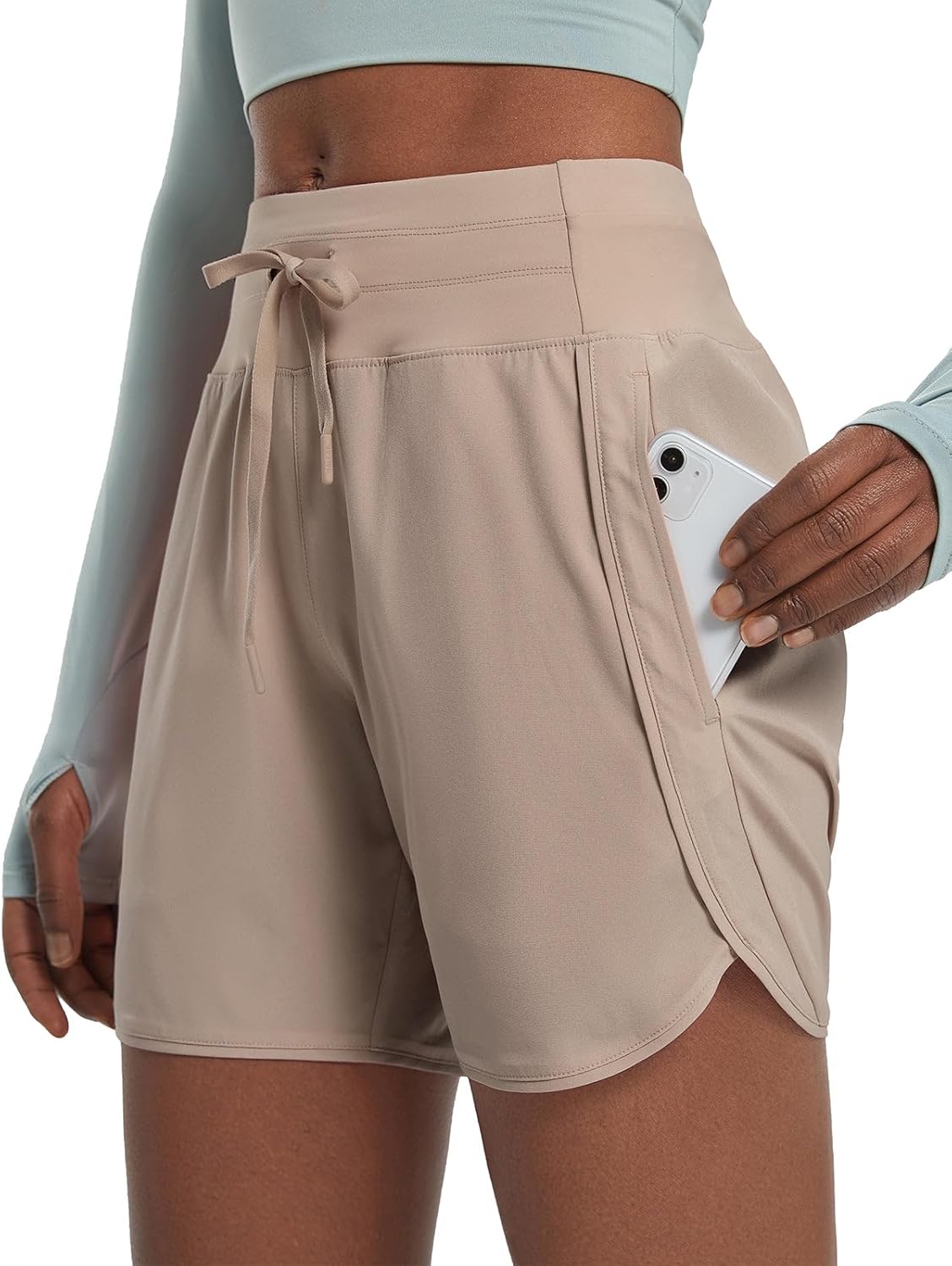baleaf Women's 5" Workout Shorts Athletic Running Shorts High Waisted with Zipper Pocket Gym Quick Dry Hiking Sports