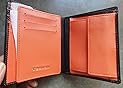VISCONTI - Portafoglio Nero in Pelle RFID - Nero / Arancione
