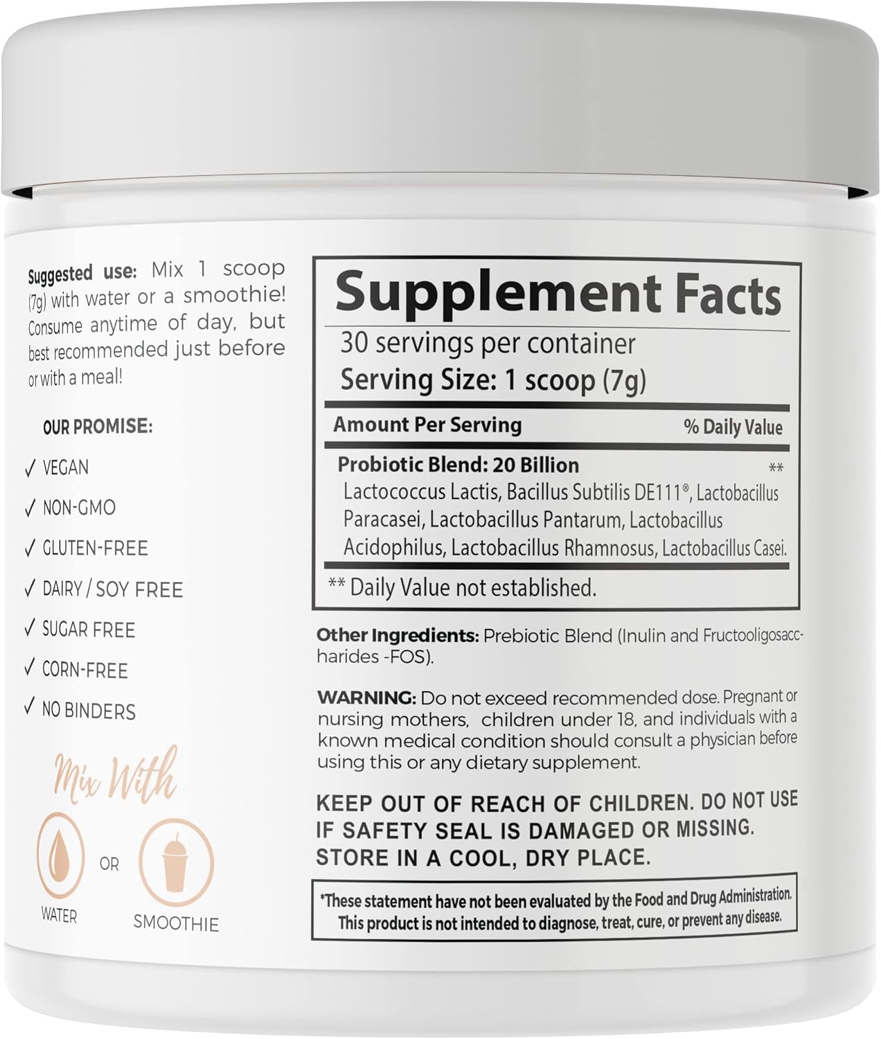Teami Gut Love Probiotic + Prebiotic Powder Unflavored