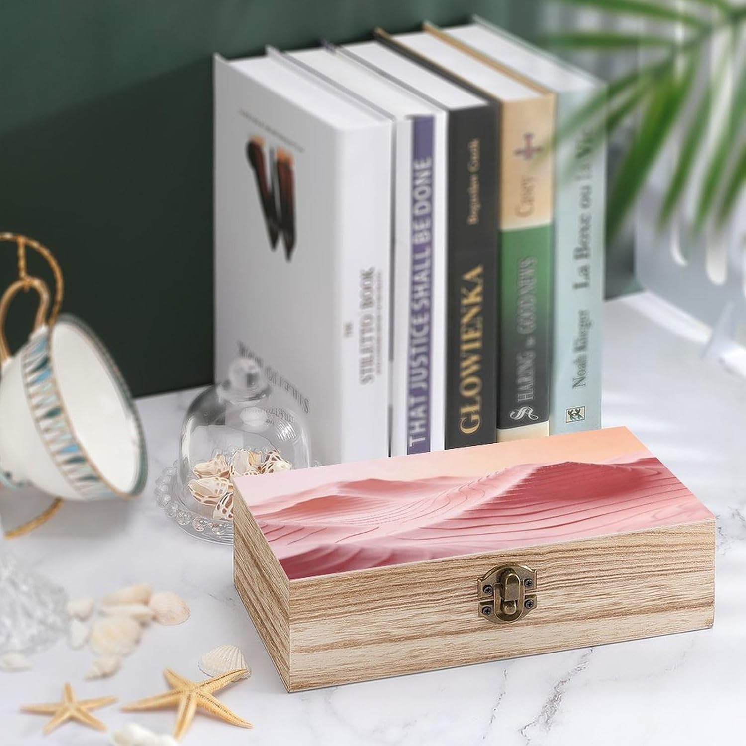 Pink Topographic Wood Box Rectangular Organizer Box image 4
