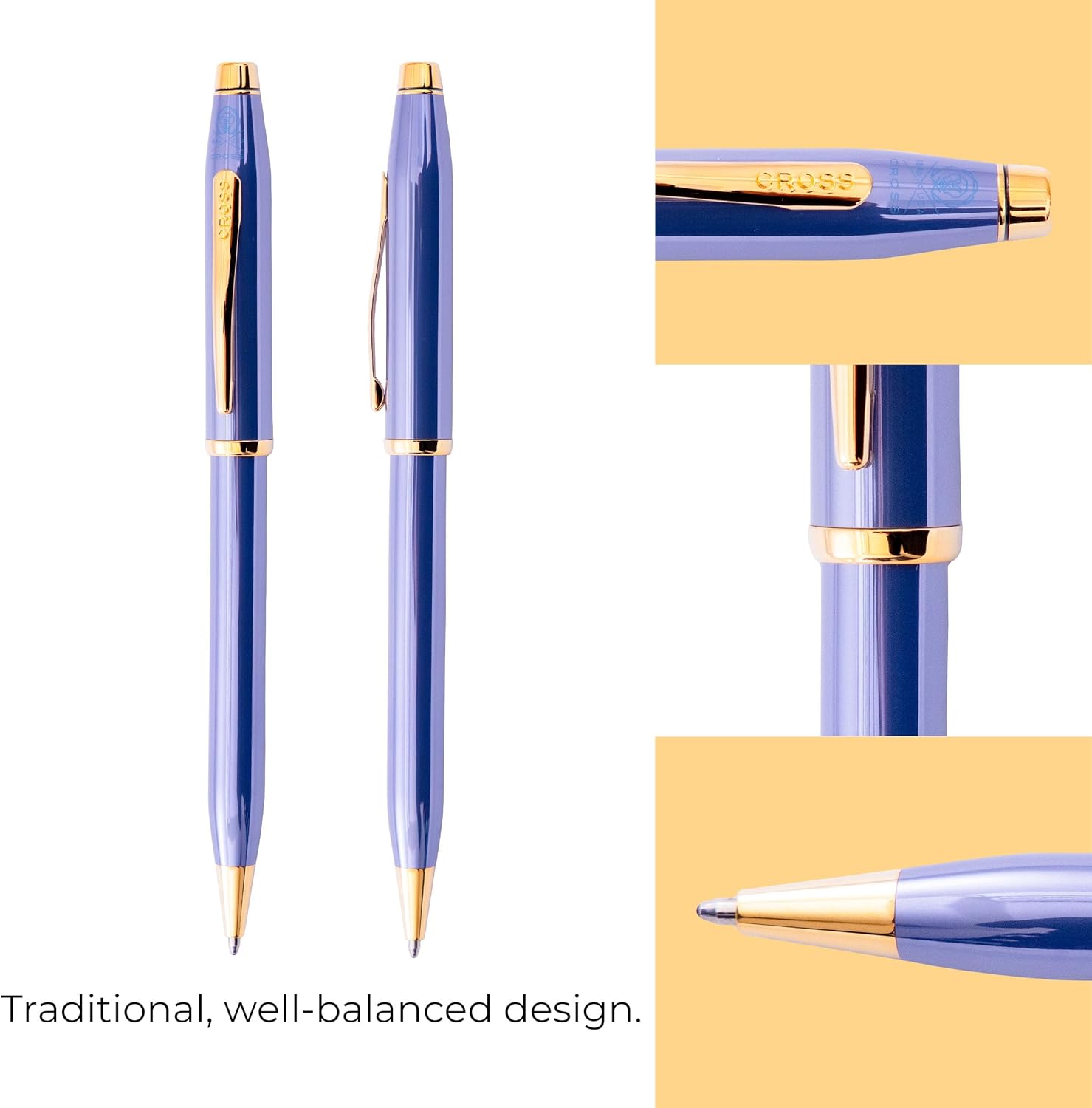 Cross Official Cross Ballpoint Pen, Oil-based, Medium Point, Centuri 2, Lavender Blue at 0082 165, Limited Color, Genuine Imported