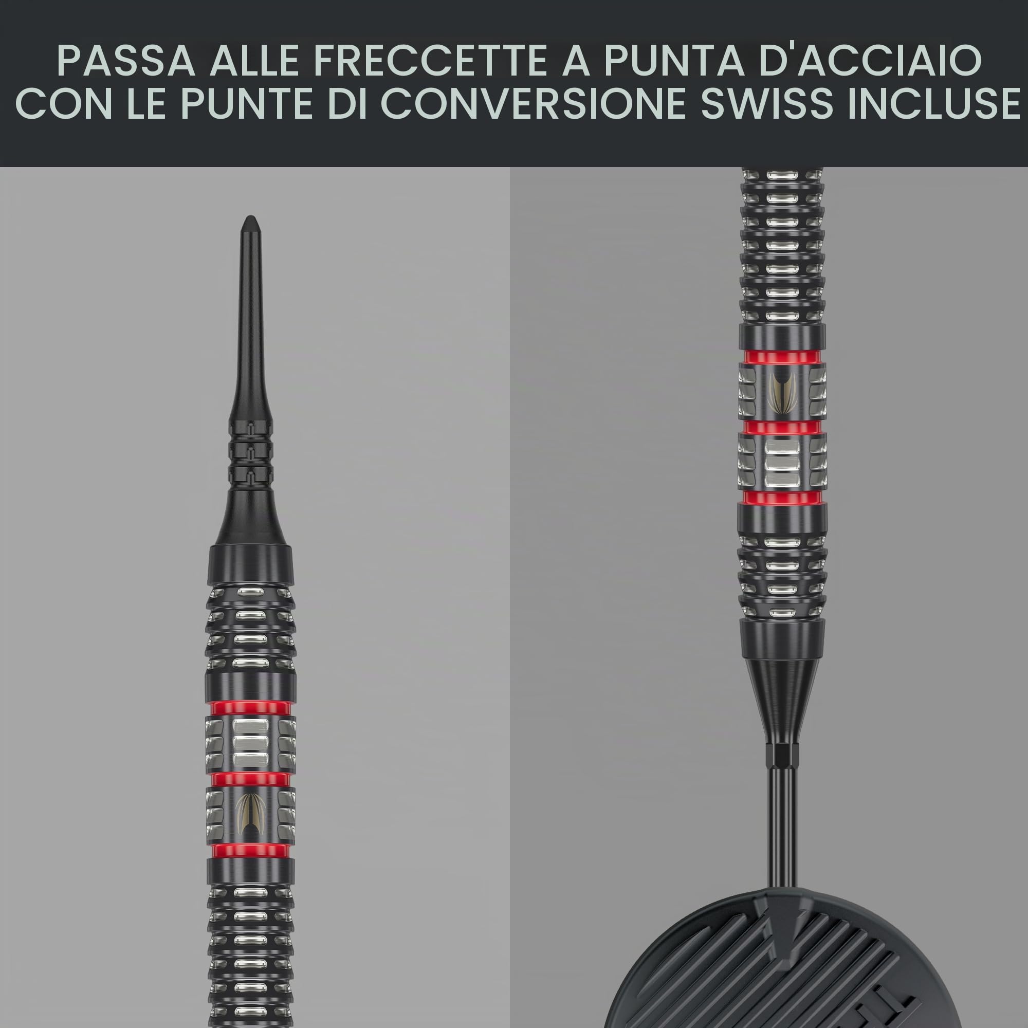 Target Darts Nathan Aspinall Punta Morbida 95K Freccette Set, 18G | 95% Tungsteno Freccettes, K-Flex N. 2 Aliette e Aste, Nero Pixel Tips & Svizzero Titanio Conversione Acciaio Punti | Player Edition