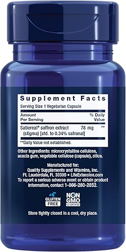 Miniatura 2 de Life Extension Optimized Saffron, Saffron Extract, Saffron Supplement That Helps You Fight The urge to Snack, Non-GMO, Gluten-Free, Vegetarian, 60