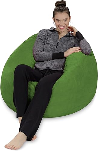 Miniatura 31 de Sofa Sack - Sillón puff: Puff de espuma viscoelástica de 3 pies, sofá mediano con funda de microfibra suave, color azul francés. Microsuede - Azul