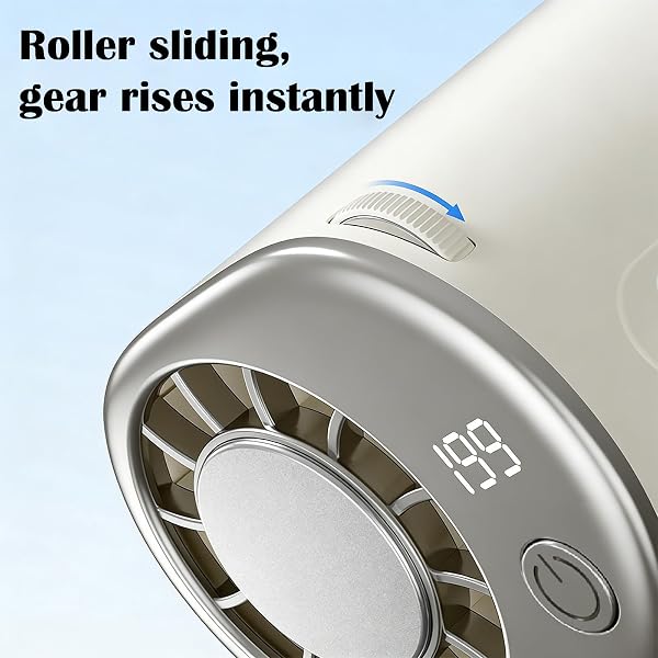 2026 Car Clip on Air Conditioner Fan with LED Display - 360° Rotation, 199 Speeds Adjustable, USB Rechargeable Personal Cooling Fan, for Car Visor, Backseat Kids, Office Desk (Black,Standard) - 5