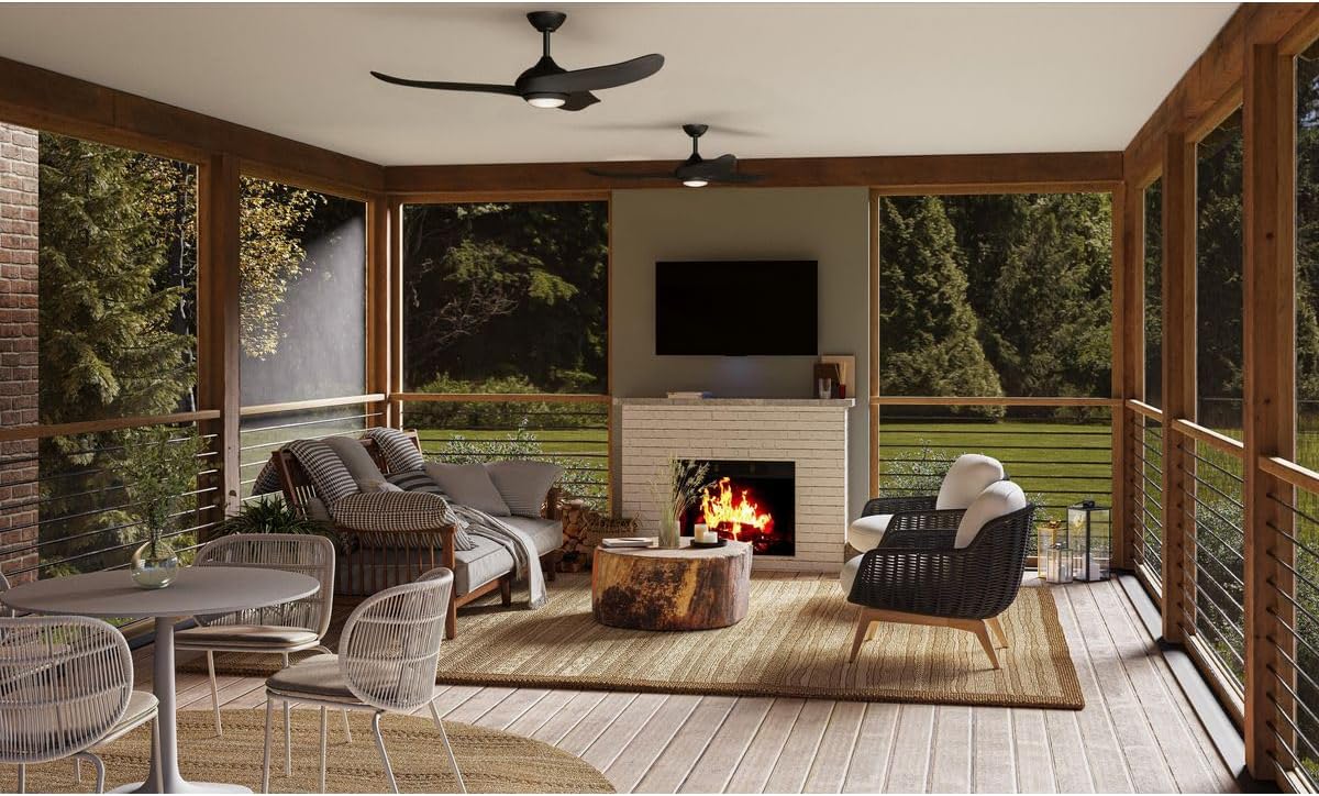 Progress Lighting Conte Collection 52-in Three-Blade Matte Black Contemporary Ceiling Fan with Matte Black Blades