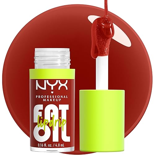 NYX PROFESSIONAL MAKEUP Fat Oil Lip Drip, Moisturizing, Shiny and Vegan Tinted Lip Gloss - Losin Cone-trol (Neutral Nude)