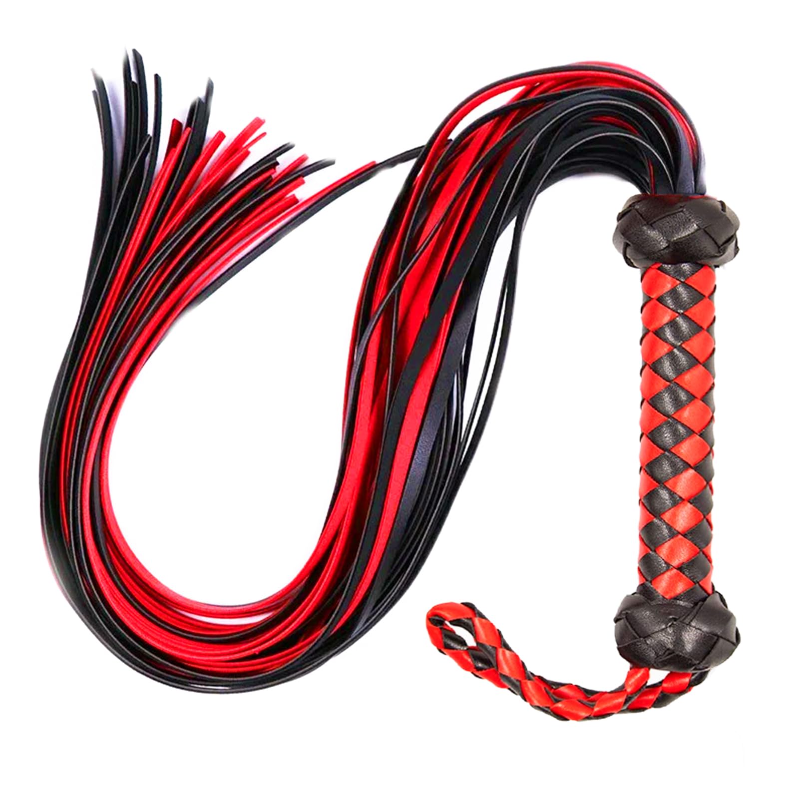 Sex BDSM Whips, BDSM Flogger Whip, 23 in Faux Leather BDSM Whip, Bondage Whip Toys for Women Adult Couples ()