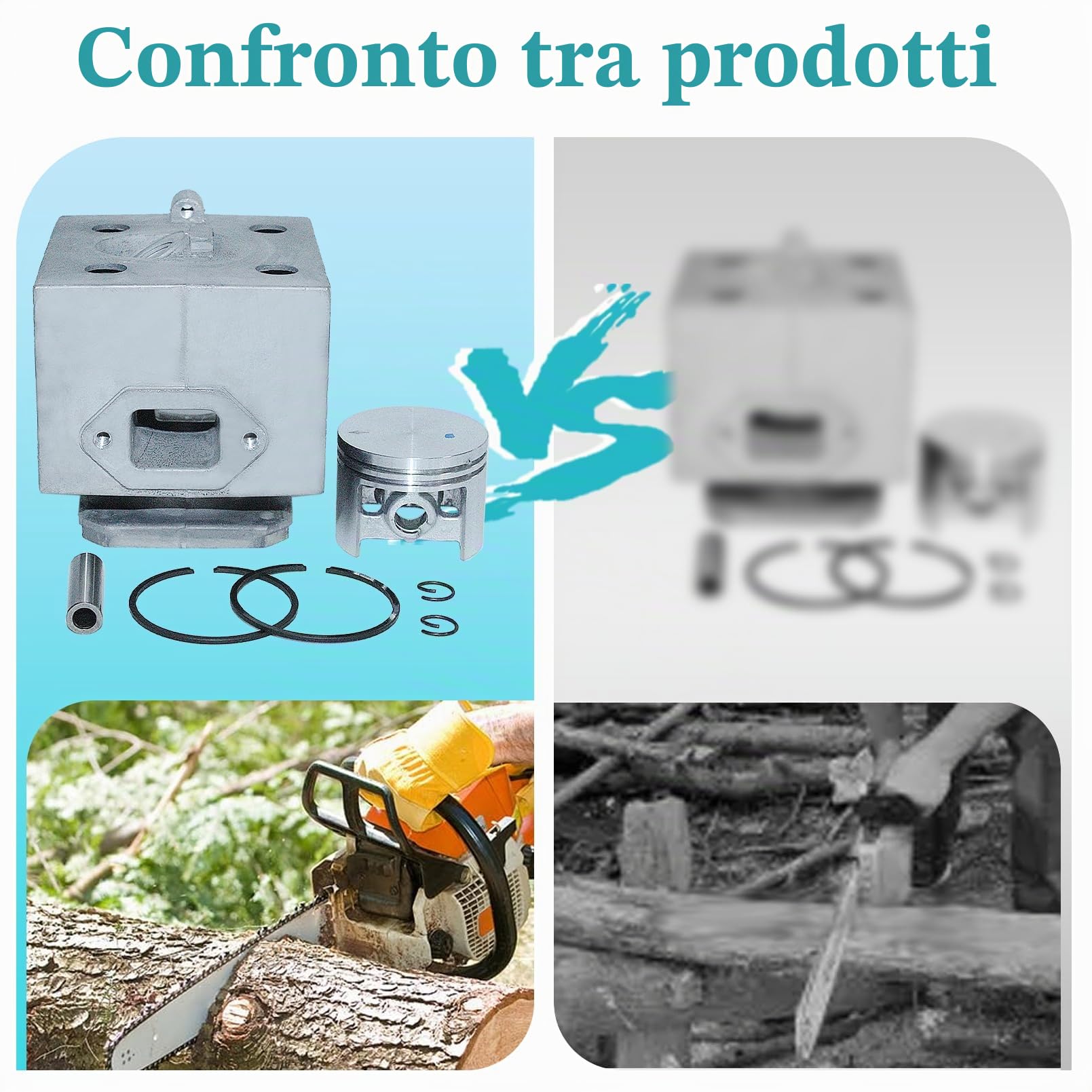 Kit Pistone Cilindro 46MM per Motore Stihl BR420 BR400 SR400 SR420 BR320 BR340 BR380 con Bobina d'Accensione BR420 Silenziatore Scarico Pezzi di Ricambio 4203-020-1201 4203 400 13014203 140