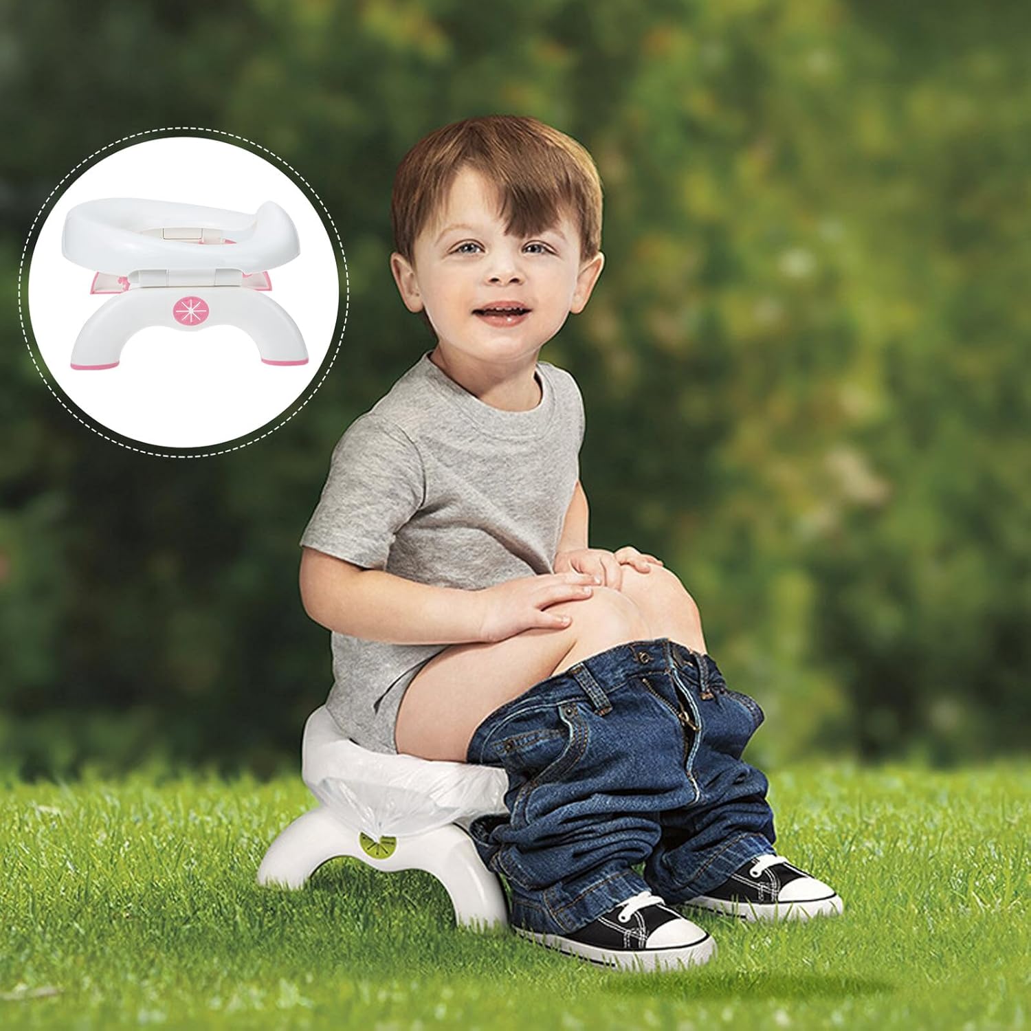 Portable Folding Travel Potty Seat for Boys and Safe Toilet for Car and Outdoor Use Convenient Foldable S Training Toilet Pink