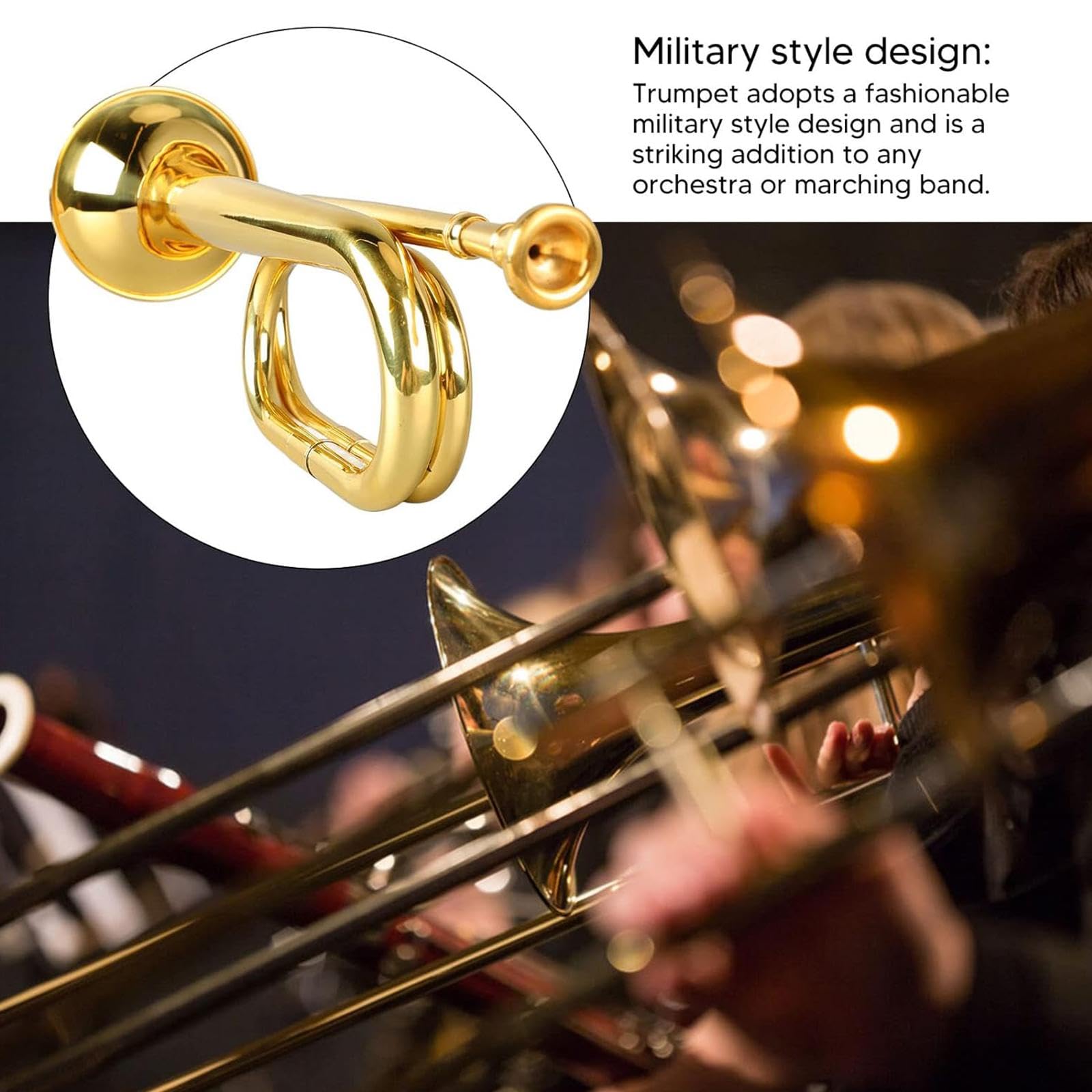 MagiDeal Trompette, de marche, instrument de musique facile à jouer, instrument professionnel en alliage de laiton pour enfants, musiciens et