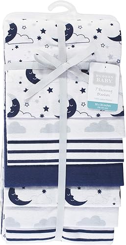 Miniatura 2 de Hudson Baby Cobijas de recibir de franela de algodón para bebé, unisex, paquete de 7 unidades