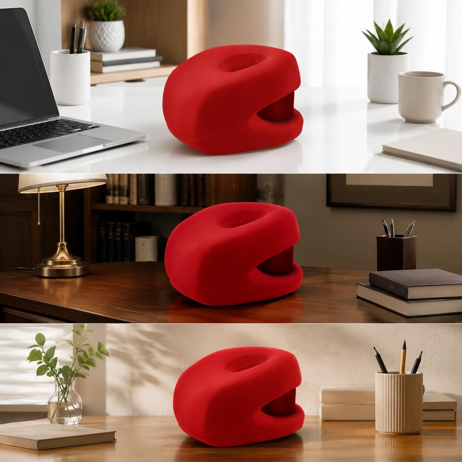 Almohada Ergonómica con Núcleo Espuma Viscoelástica Ergonómico Cojín Espuma Viscoelástica Transpirable para Estudiantes, Viaje, GrisOscuro