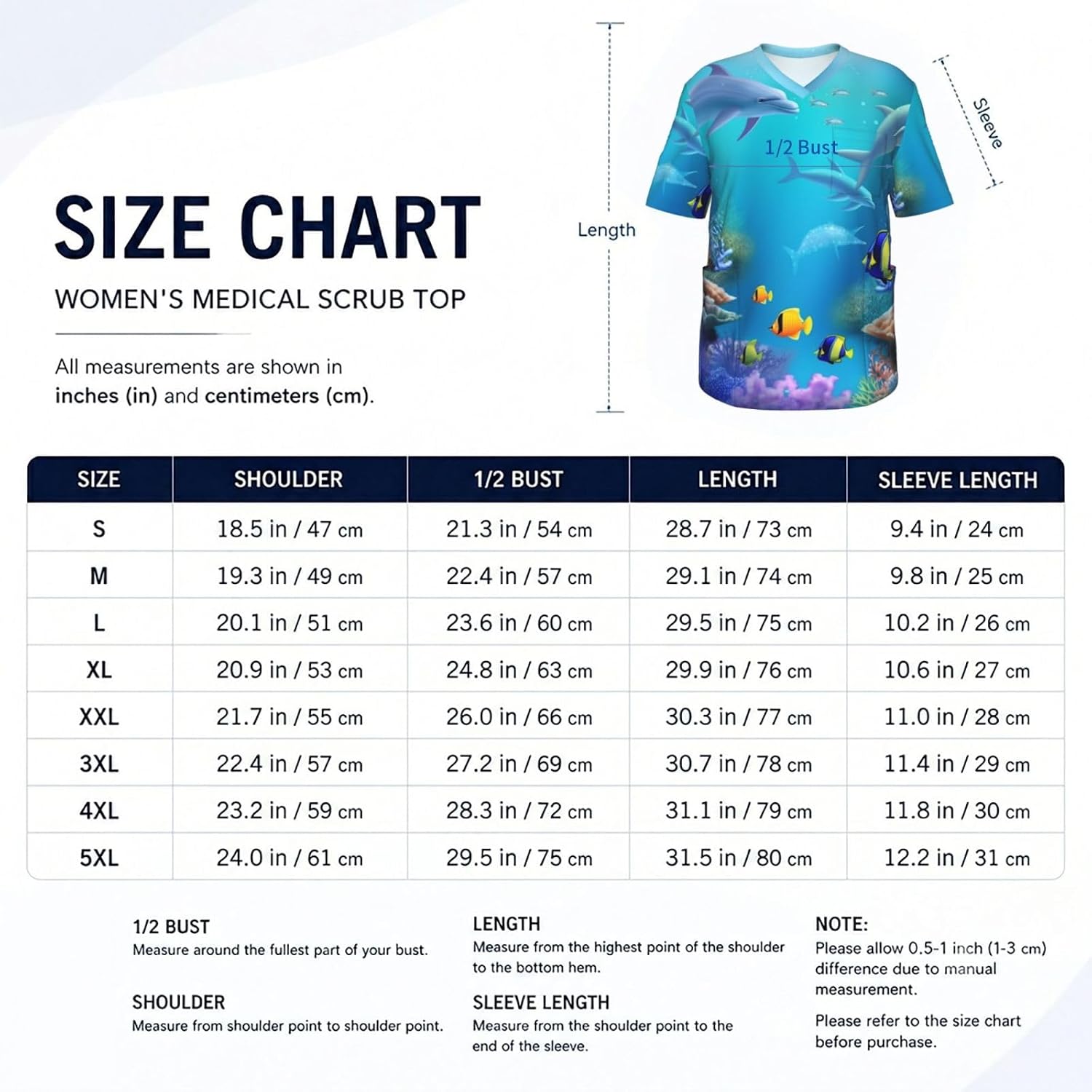Professional Scrub Tops for Men, Classic V-Neck Workwear with 3 Pockets