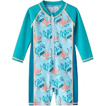 Baby Boys Swimsuit Long Sleeve Bathing Suit Zipper Bathing Suit Rash Guard Infant Beach Boys Swimwear