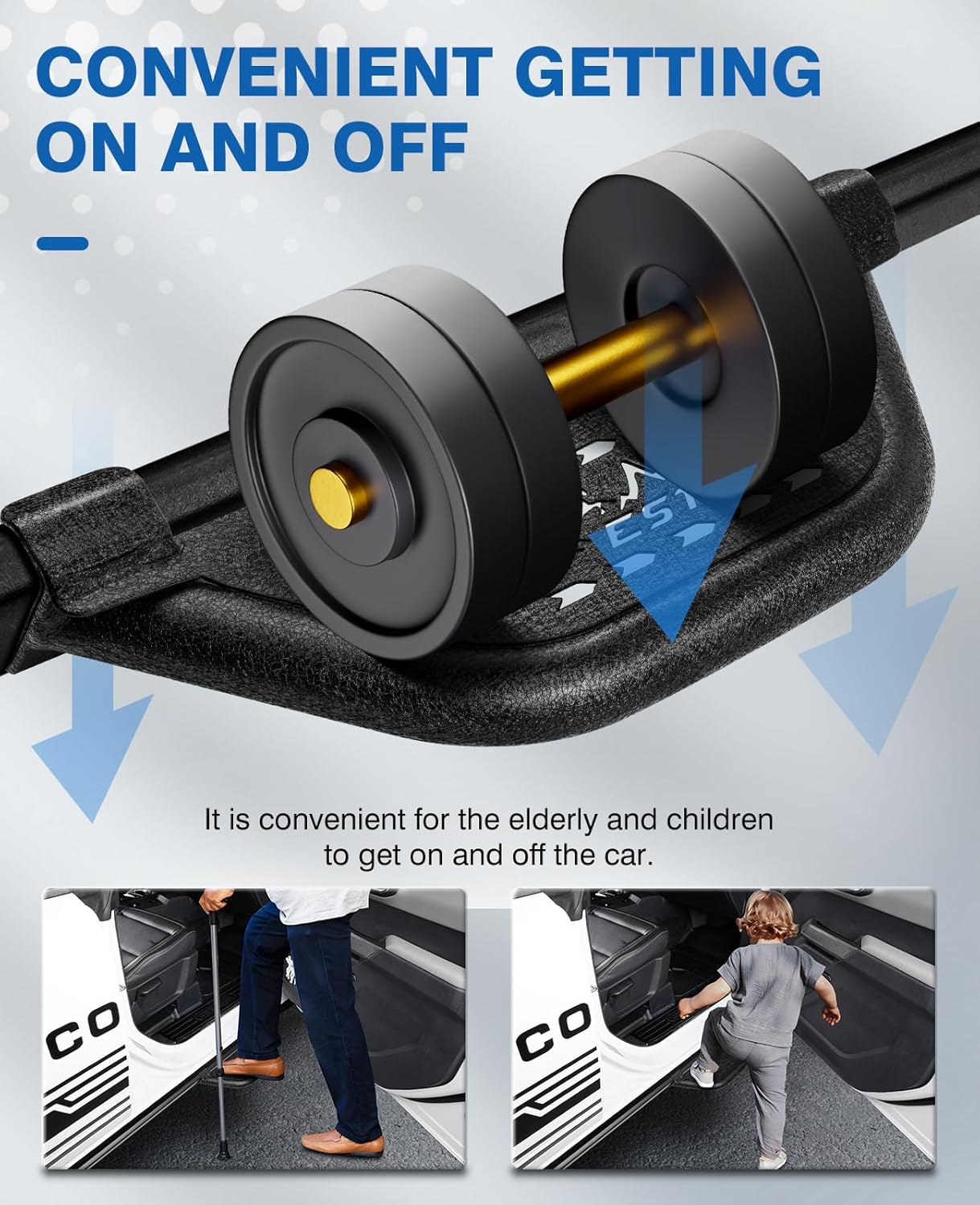 Sunsdrew Side Steps for Ford Bronco 2021-2025 2026 2/4Door with Rock Rail,2PCS Carbon Steel Black Running Boards Side Steps Heavy Duty Front Rear Door Steps for Bronco Accessories