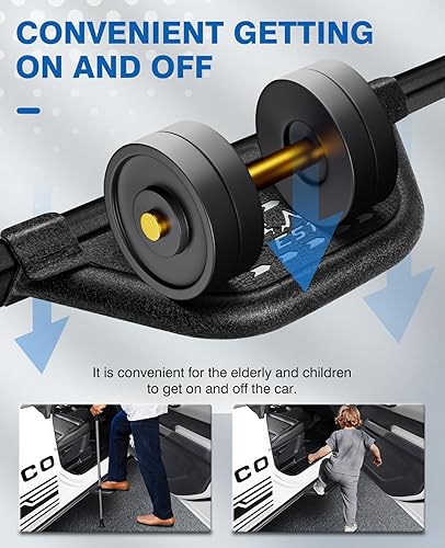 Miniatura 2 de Estribos laterales para Ford Bronco 2021-2025 2026 24 puertas con riel de roca, 2 estribos negros de acero al carbono, escalones laterales