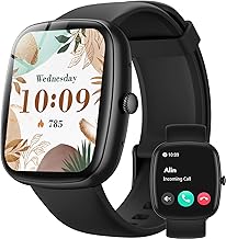 Parsonver Men's Women's Smart Watch with Bluetooth Calls, 1.83 Inch Smartwatch with 100+ Sports, BMI Index, Heart Rate, Sleep, SpO2, IP68 Waterproof Sports Watch for Android iOS, Black