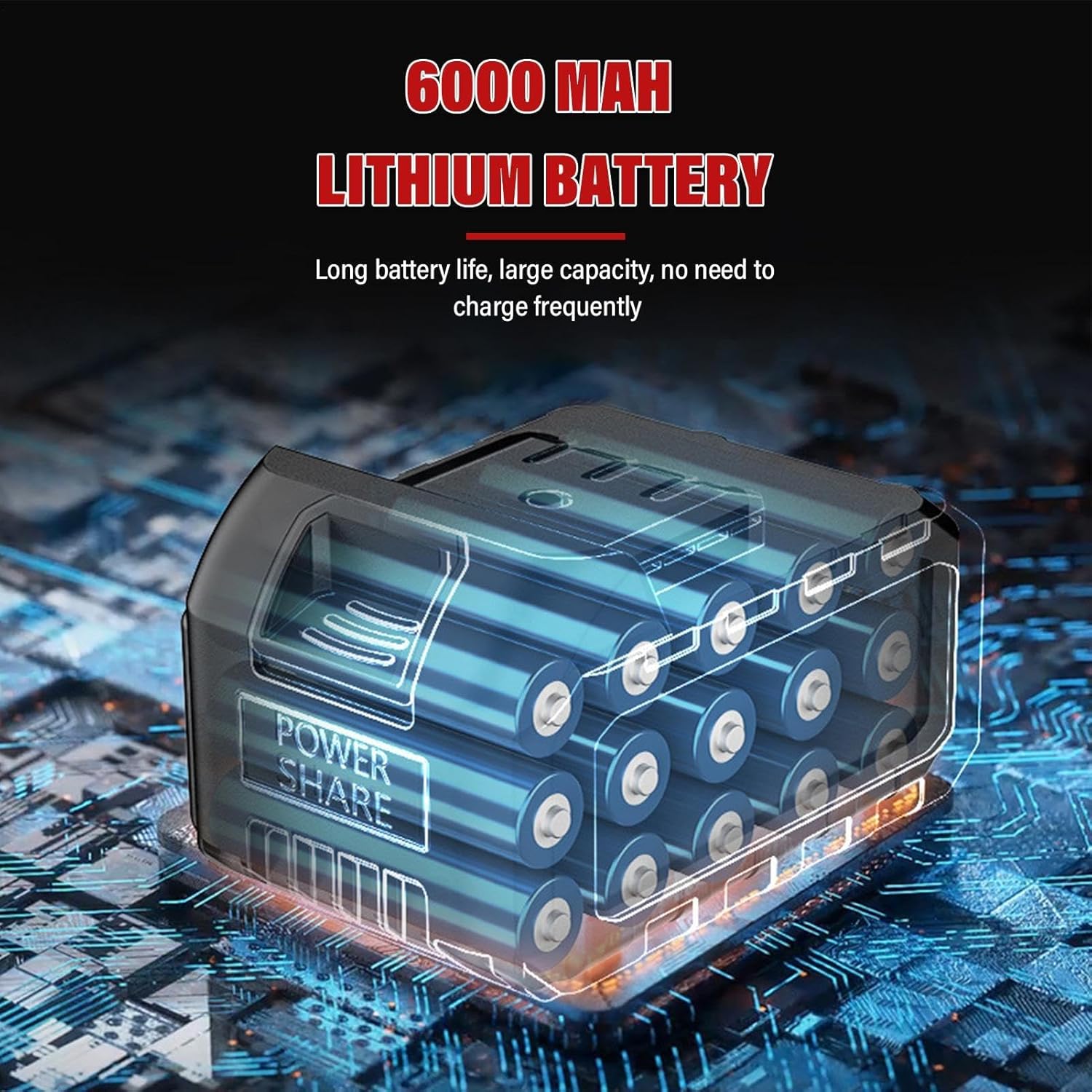 21V Cordless Concrete Vibrating Tool, 5.9 Ft Power Screed, 3000-6000 RPM Electric Finishing Motor for Smooth Cement and Concrete Surfaces