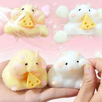 4pcs Taba Squishy Hamster Toys, Big Soft fufu Hamster Squishy Toy, Cute Taba Toys for Stress Relief, Hamster Fidget Toys Suitable Adults Kids