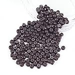 Vlasy 200Pcs Nano Ring Beads Silicone Lined Beads for Nano Ring Human Hair Extensions 5 Color Optional (Brown)