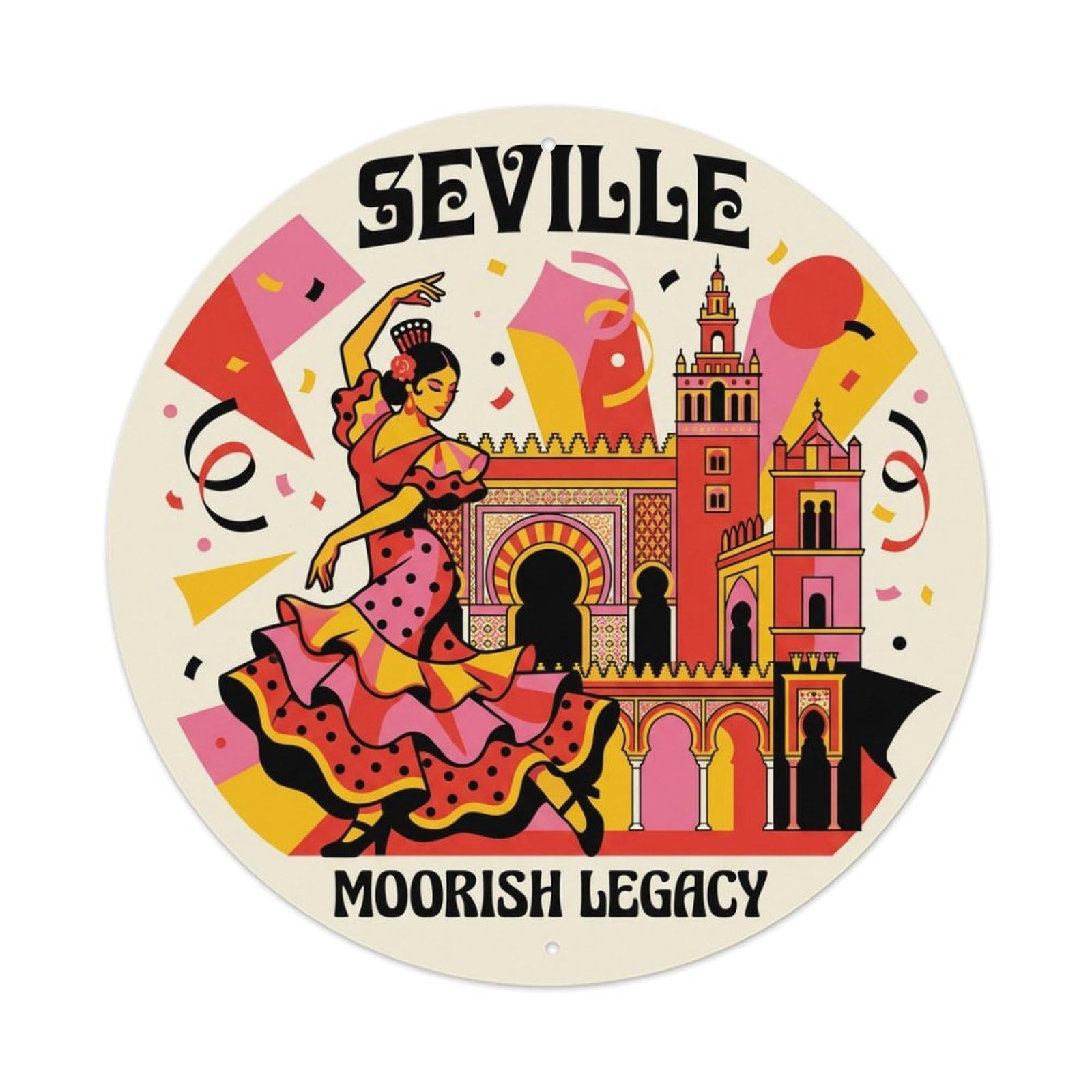Metal Tin Sign Spain Seville Vintage Travel