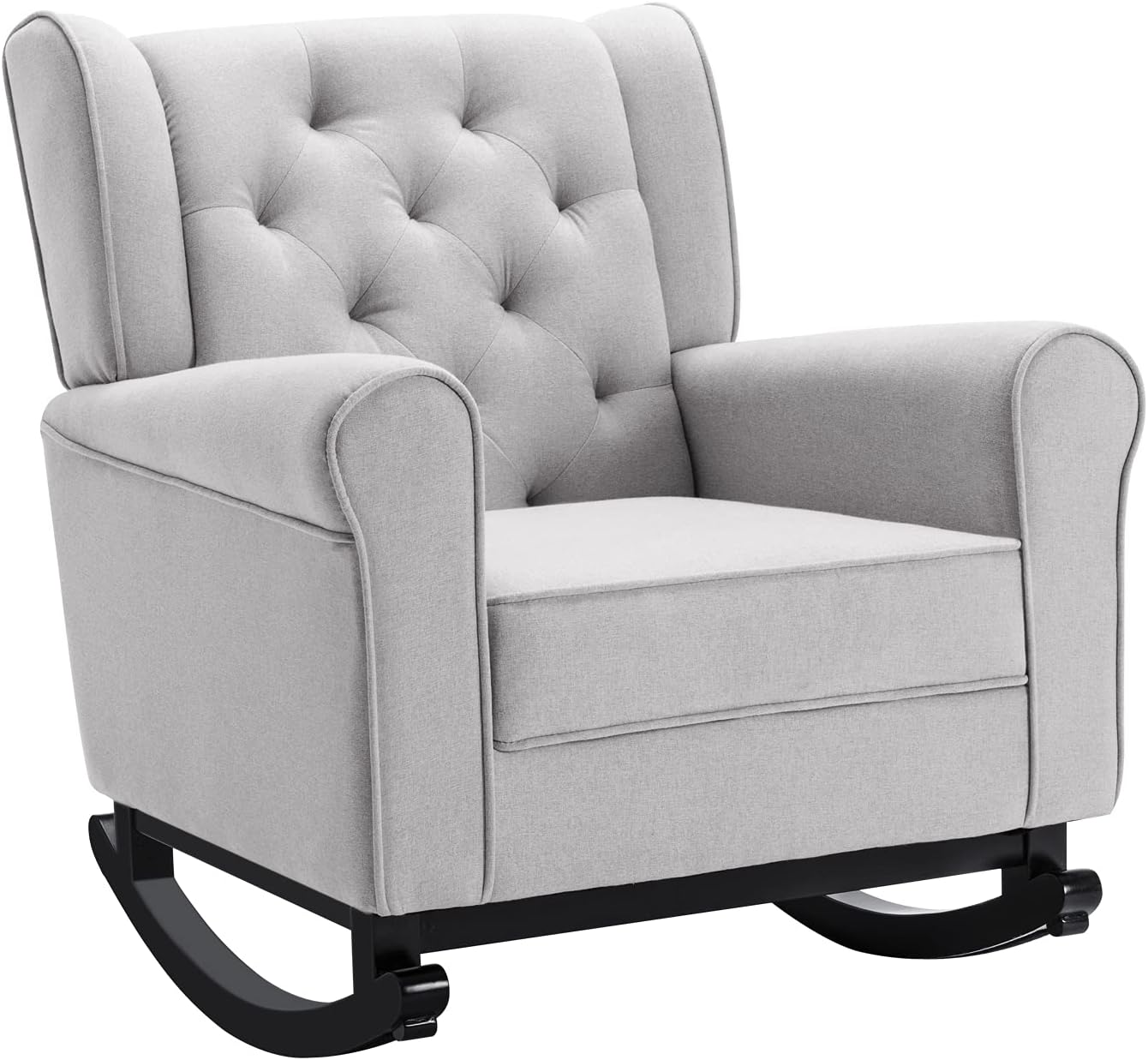 Mid Century Modern Rocking Chair, Tufted