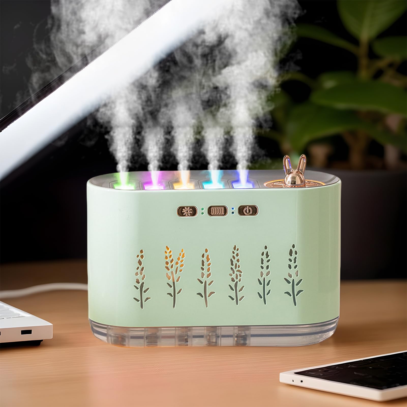 Umidificatori A Fredda Per Camera Da Ampio serbatoio 700ml, purificatore | Umidificatori Per Camera Da Dei Bambini Con Luce Diffusore oli, cameretta, auto, inverno secco