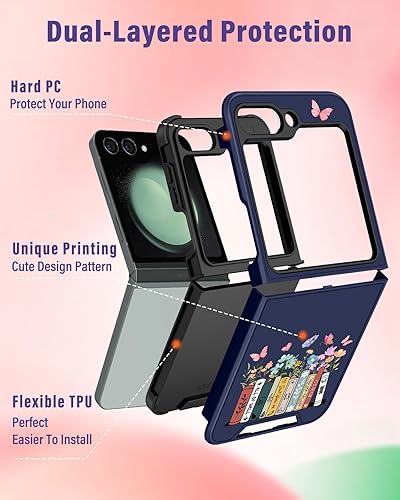 Miniatura 4 de Funda 2 en 1 para Samsung Galaxy Z Flip 5 para mujeres y niñas, bonita funda de teléfono para adolescentes, diseño femenino bonito y estético Kawaii