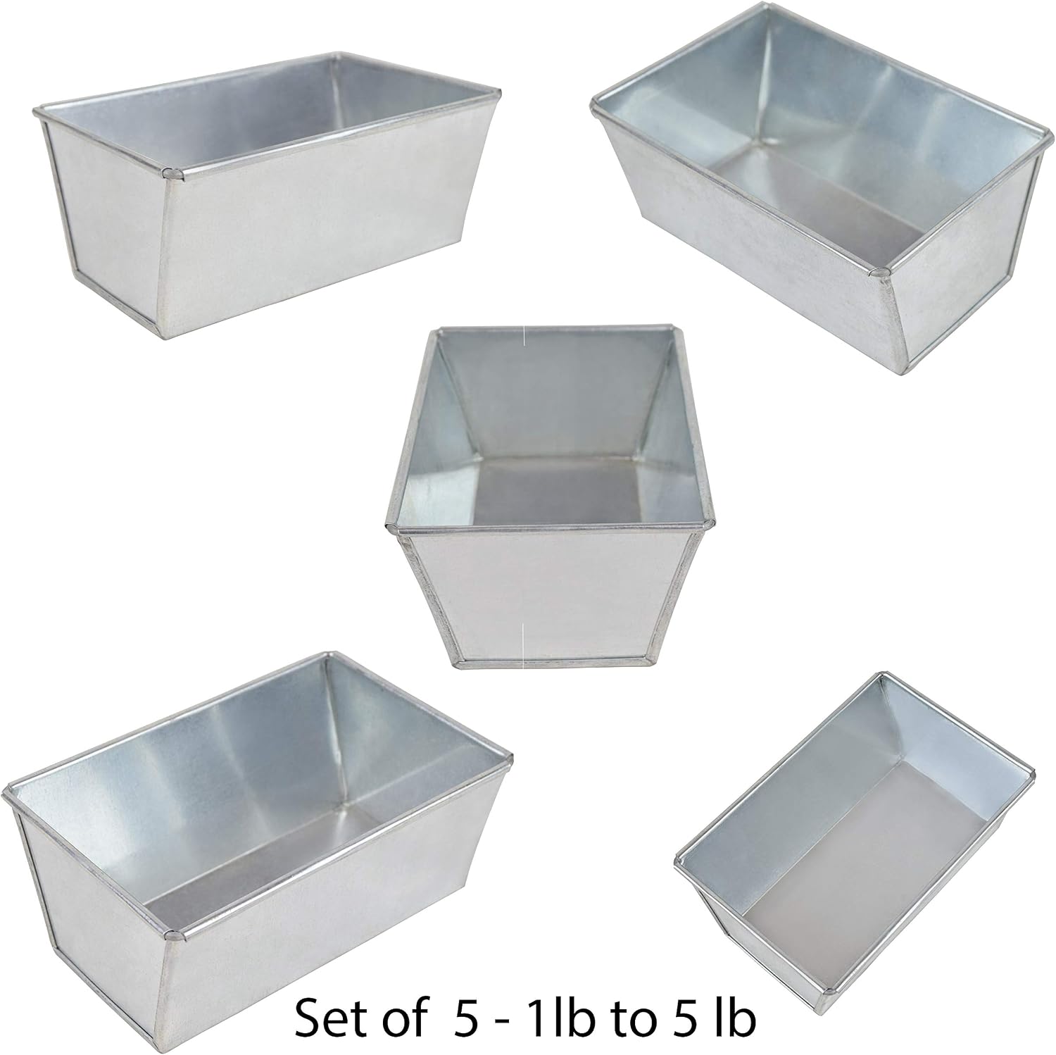 EUROTINS Bread Loaf Pan Baking Tin Professional Bakeware - (Set of 5), Silver - Image 4