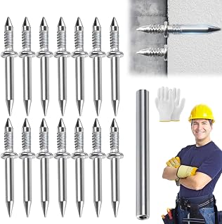 Invisible Double Headed Baseboard Nails, Double Headed Skirting Nails Baseboard, Invisible No Show Seamless Nail for Wood, Baseboards, Trim, Double-Sided Installation, With Nail Sleeve Tool (50)