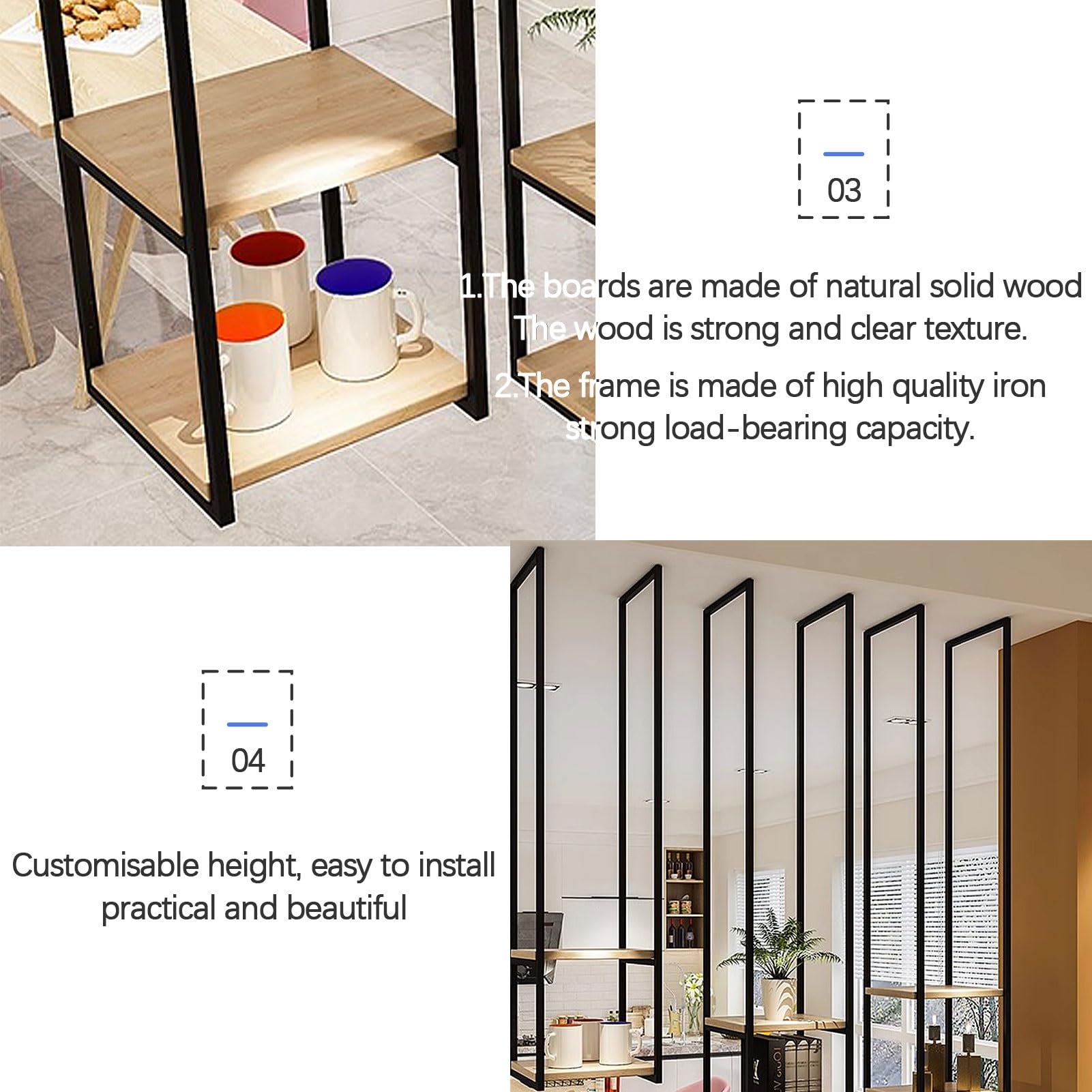 Amazon｜天井吊り下げ棚金属鉄フローティング棚、キッチン収納棚ポット