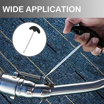 2Pcs T-Hook Spring Puller Tool - Motorcycle Exhaust Spring Hook for Safe Removal and Installation.