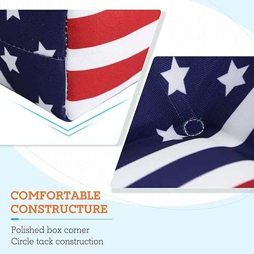 Vista 3 de EAGLE PEAK Juego de 2 cojines copetudos para sillas de patio con respaldo alto para exteriores e interiores, 46 x 22 pulgadas, bandera estadounidense