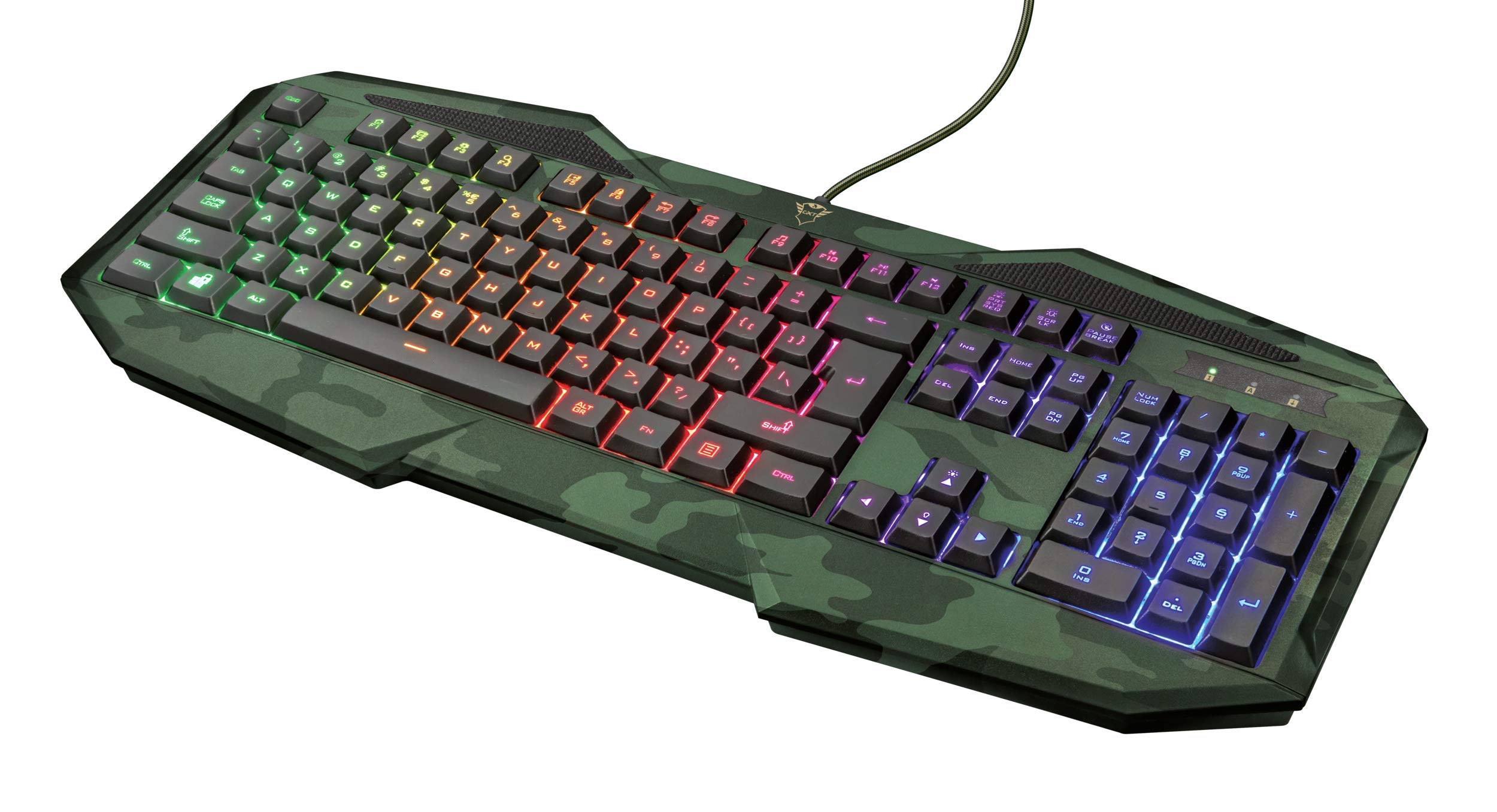 Trust Gaming Gxt 830Rw-C Avonn Tastiera Da Gioco Illuminata, Layout Italiano, Camo