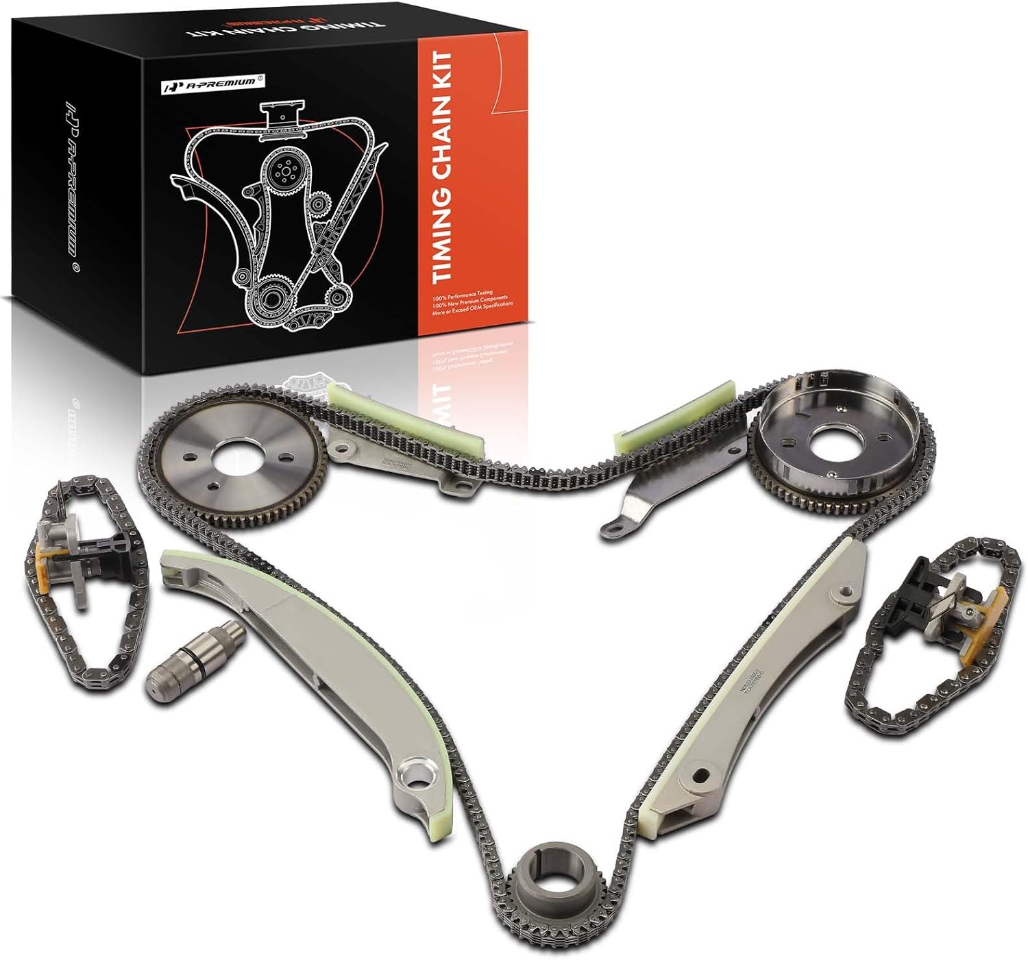 A-Premium 13PCS Engine Timing Chain Kit W/Sprocket & Tensioner & Guide Compatible with Dodge & Chrysler - Charger 2008, Avenger 2008, Magnum 2008, 300 2008, Sebring 2008 - V6 2.7L