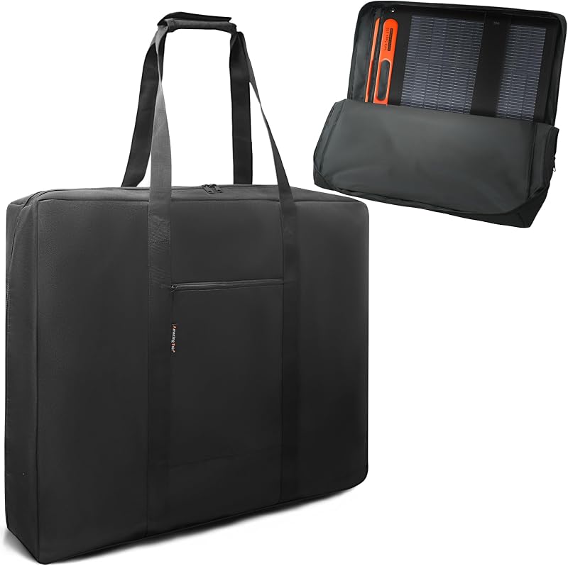 Solar Panel Travel Bag Compatible with 2 Jackery 100W / 200W, Padded Portable Solar Panel Storage Bag Compatible with Jackery SolarSaga 100W 100X 200W (200W | 27.5"×24.5"×6")
