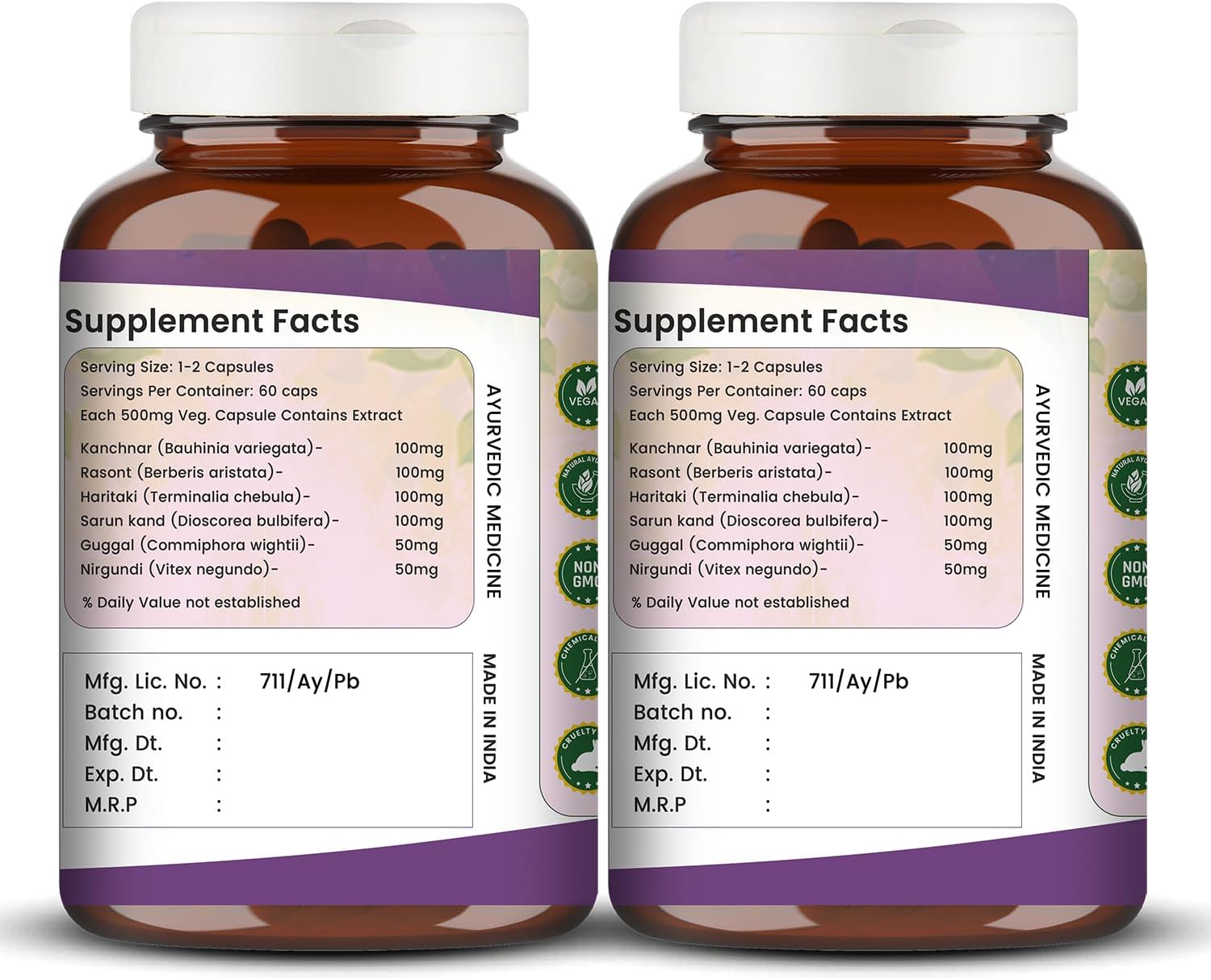 PyloEase Hemorrhoid Relief | Natural Support for Discomfort | Promotes Comfort & Healing | 60 Vegetarian Capsules (120, Pack of 2)