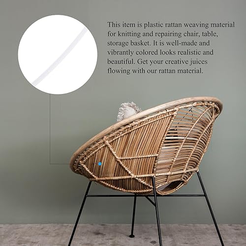 Miniatura 5 de GANAZONO Reparación de muebles de patio, 1 rollo de reparación de ratán redondo, material de ratán, correas de bastón, suministros de tejer, kit de