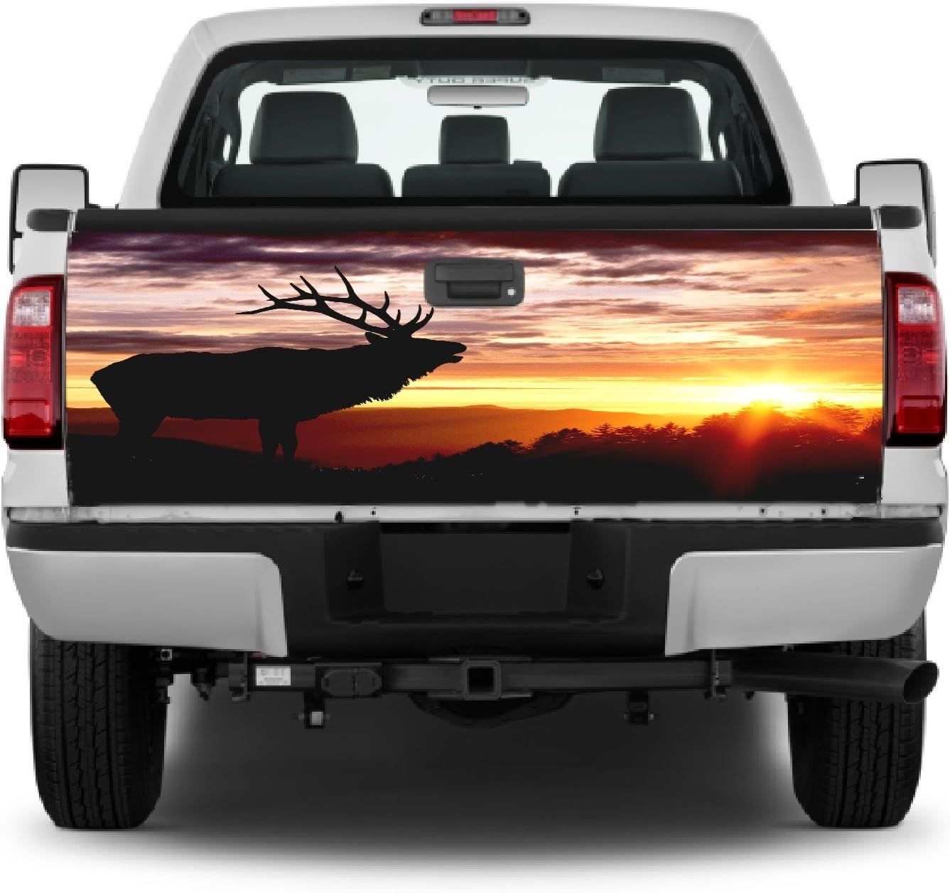 Crabtree Signs Elk Bugling at Sunset Tailgate Wrap Vinyl Graphic Decal Sticker Wrap