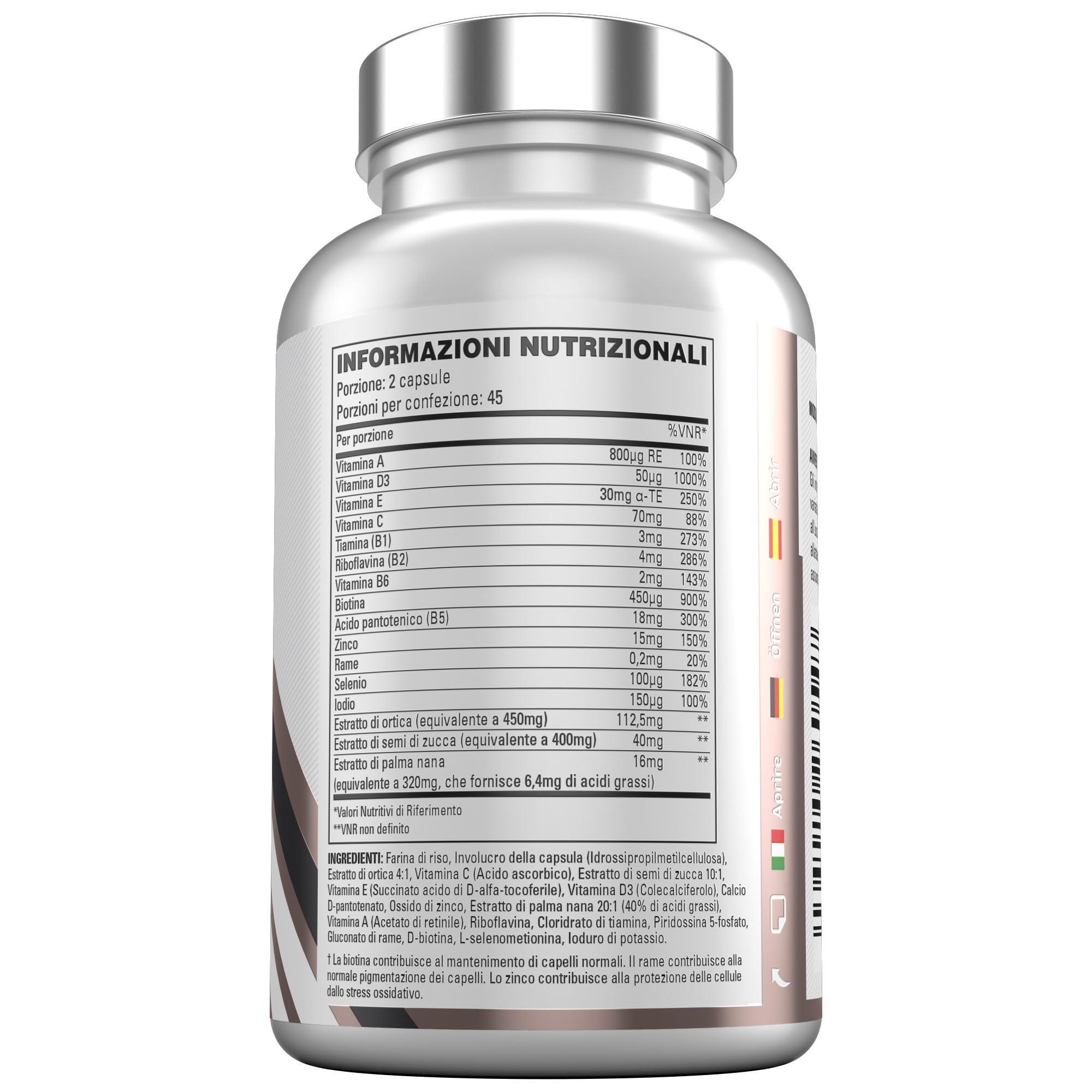 DHT Blocker, Integratore Anticaduta Capelli Uomo e Donna con Serenoa Repens (Saw Palmetto), Biotina e Olio di Semi di Zucca, Crescita Capelli Donna e Uomo, Integratore #1 in UK, 90 Capsule
