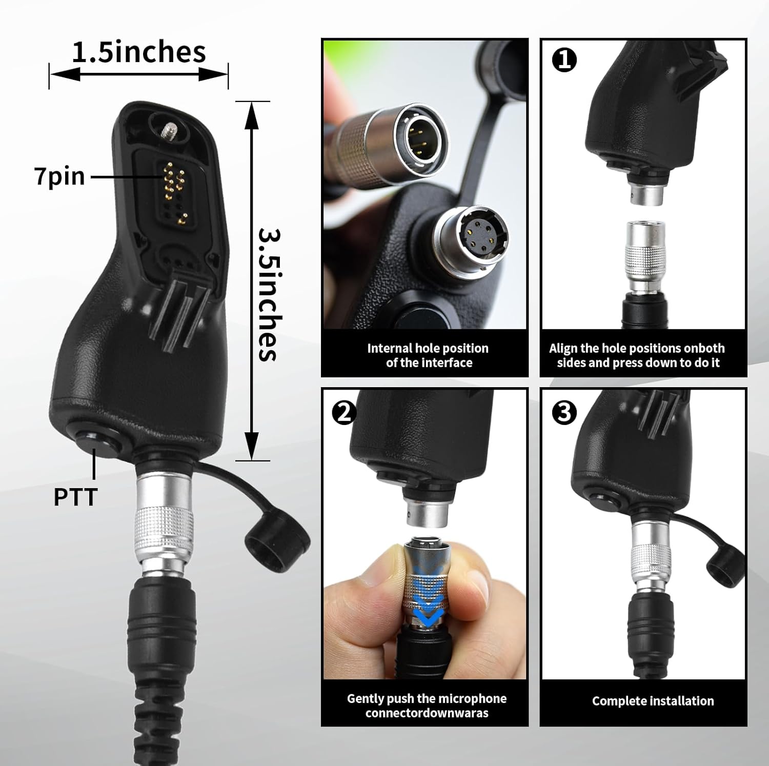 QD Adapter Earpiece Hawk Lapel Mic Ear Piece Headset Microphone Quick Release Disconnect Headphone for Motorola APX 6000 7000 8000 Xpr 6550 7550 Walkie Talkies (Adapter and Earpiece)