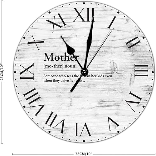 Miniatura 171 de Reloj de pared de PVC con definición de cuñado, reloj de pared redondo con citas espirituales, números romanos, tipografía, arte de pared, 8.8