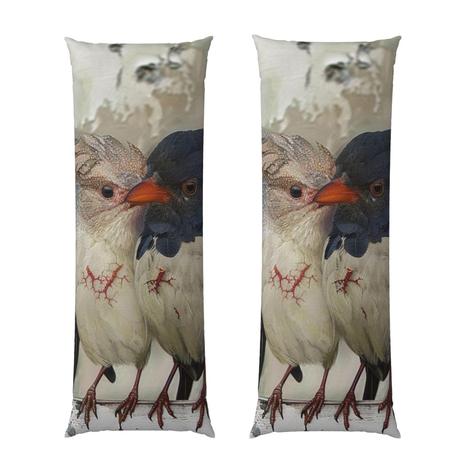 Body Pillow Cover 20x54 Inch, Four Birds Print Long Lumbar Pillow Case with Zipper Long Body Pillowcase Decorative for Bed Sofa Bedroom
